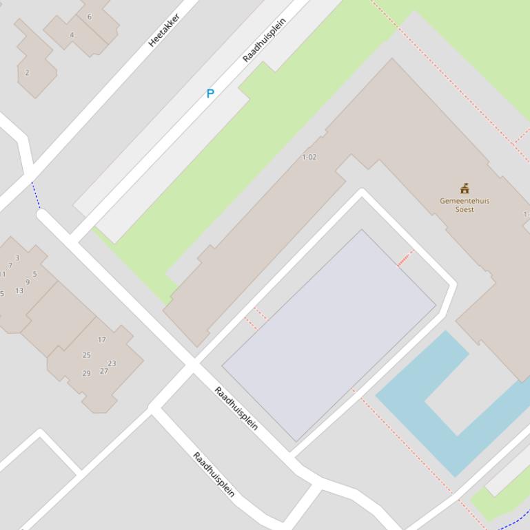 Kaart van het Raadhuisplein.