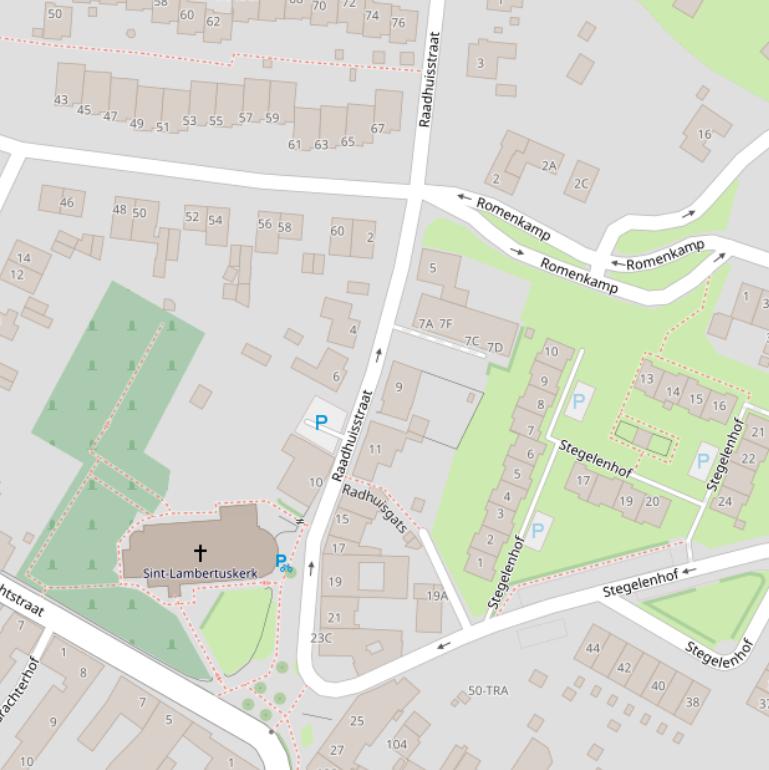 Kaart van de Raadhuisstraat.