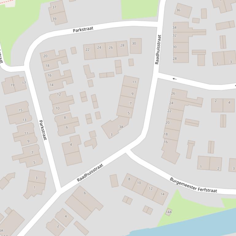 Kaart van de Raadhuisstraat.