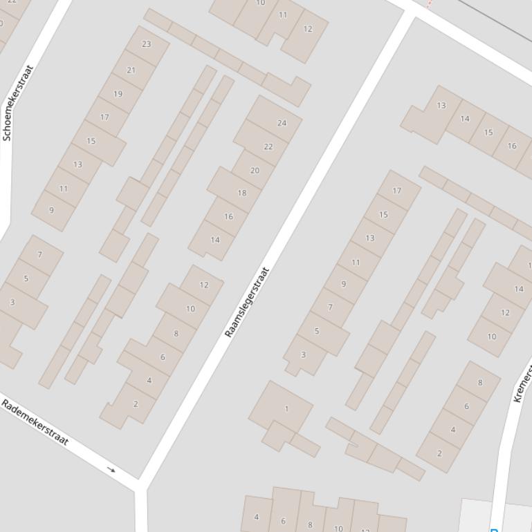 Kaart van de Raamslegerstraat.