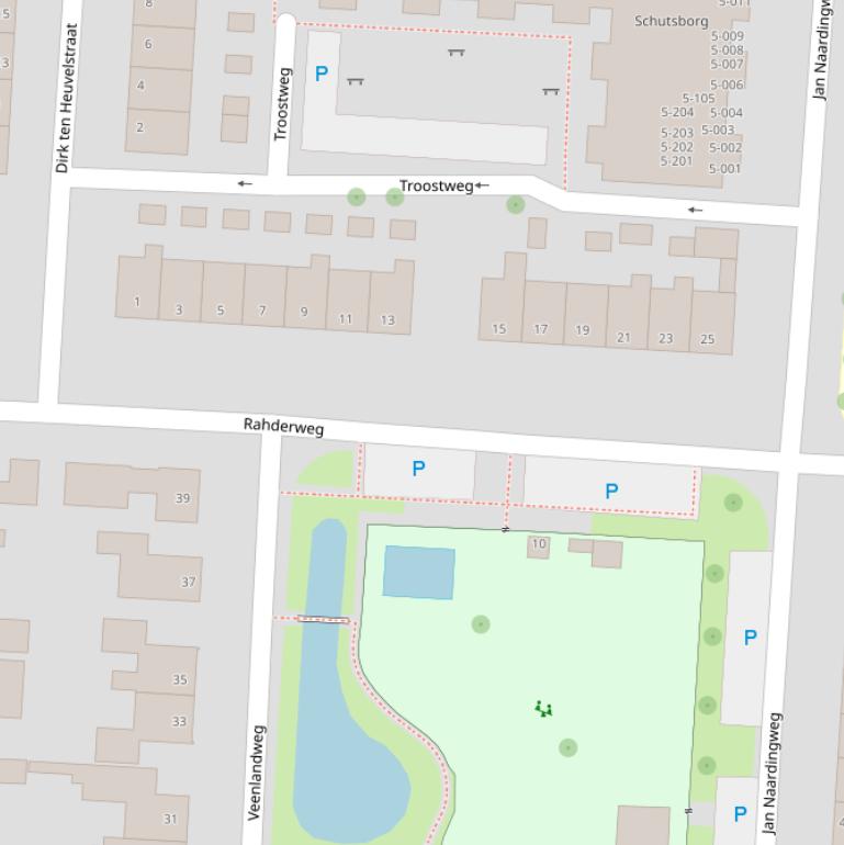 Kaart van de Rahderweg.