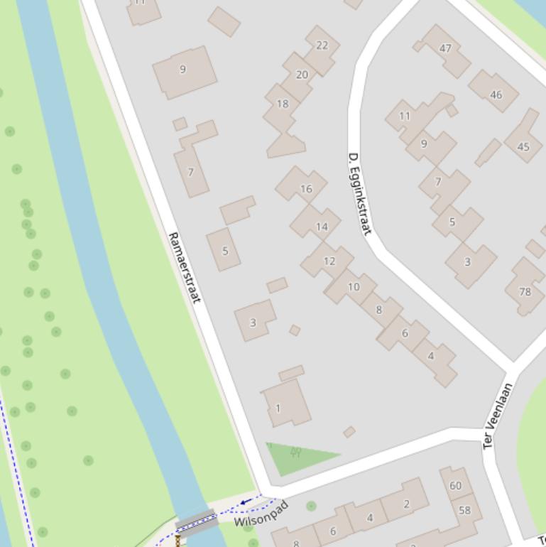 Kaart van de Ramaerstraat.