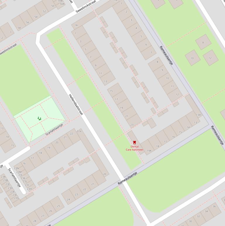 Kaart van het Rameaulaantje.