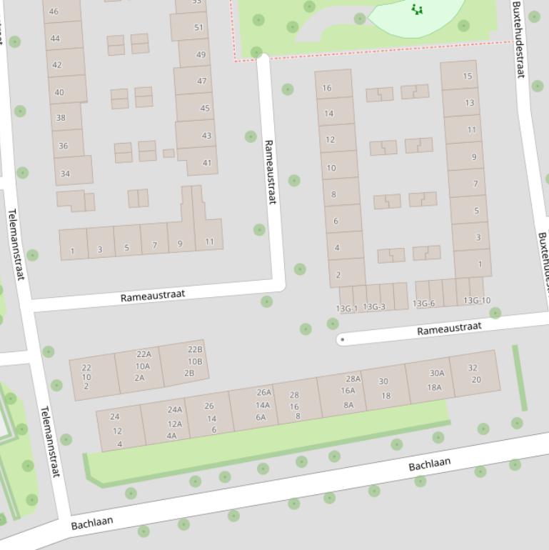 Kaart van de Rameaustraat.