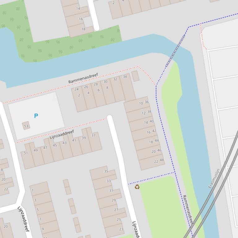 Kaart van de Rammenasdreef.