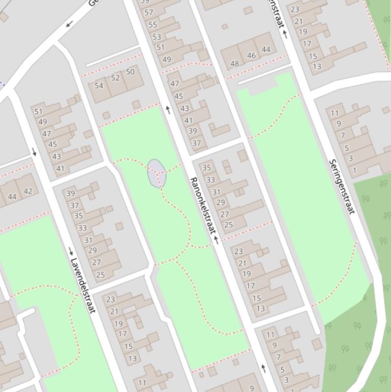 Kaart van de Ranonkelstraat.