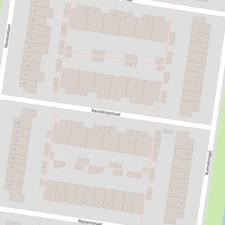 Kaart van de Ransdorpstraat.