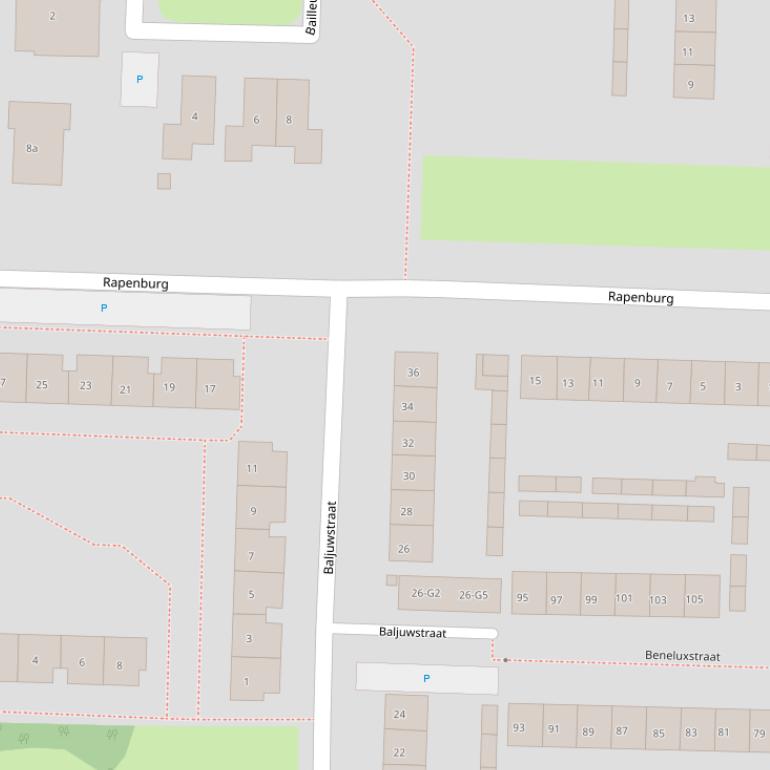 Kaart van  Rapenburg.