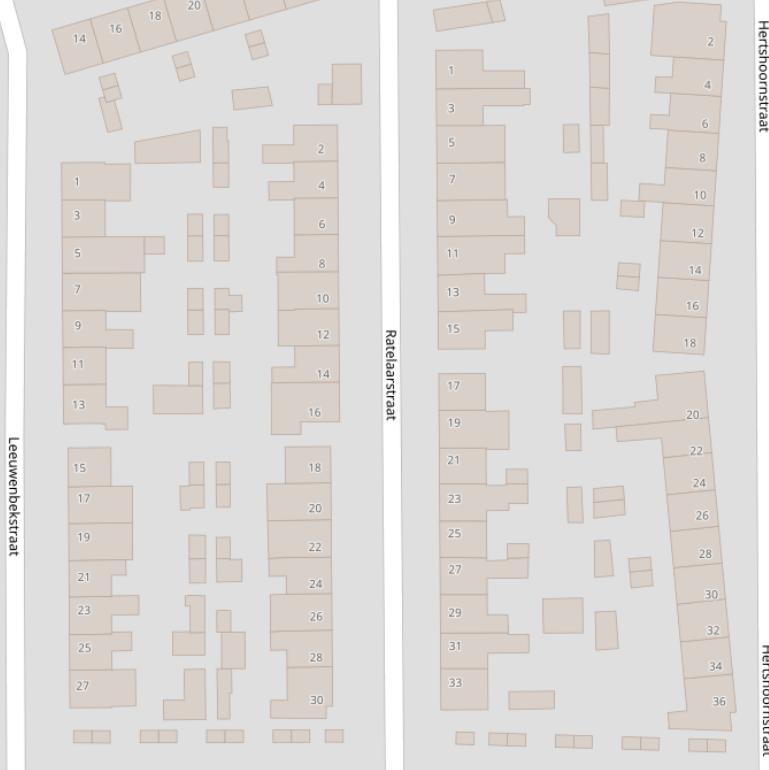 Kaart van de Ratelaarstraat.