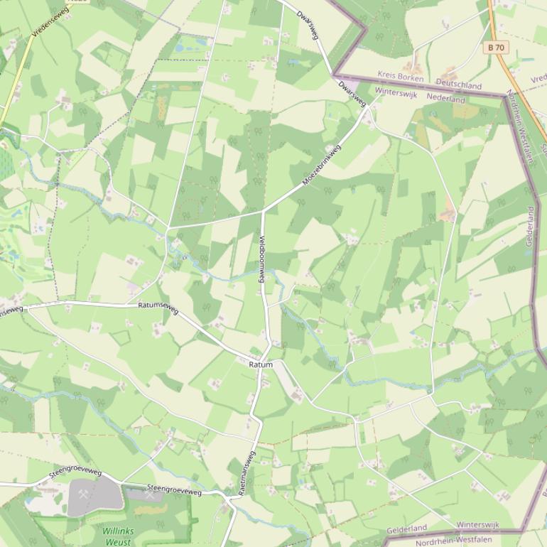 Kaart van de Ratumseweg.