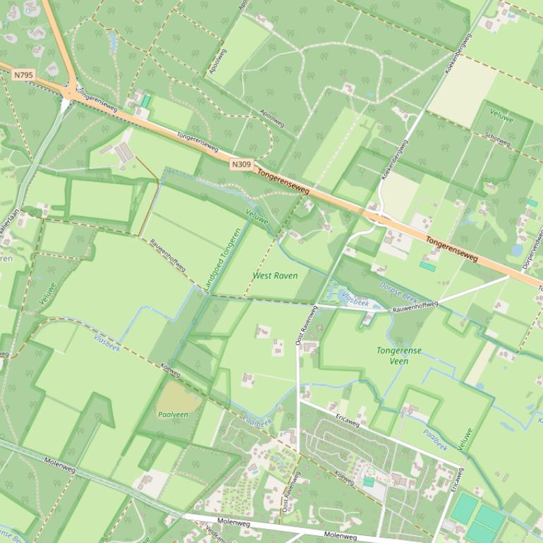 Kaart van de Rauwenhoffweg.