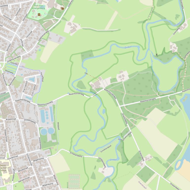 Kaart van de Ravenhorsterweg.