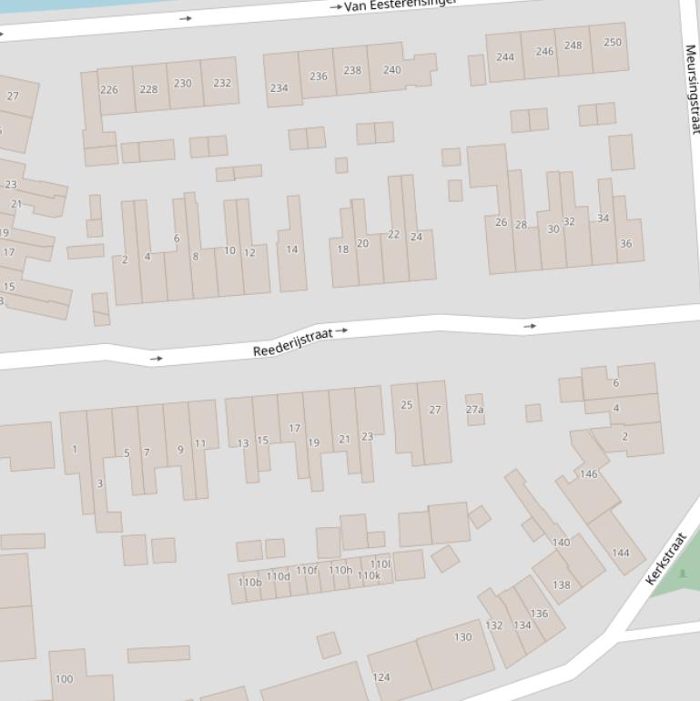 Kaart van de Reederijstraat.