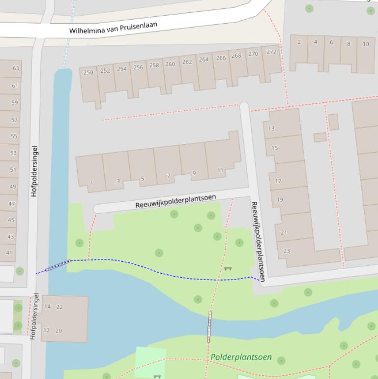 Kaart van het Reeuwijkpolderplantsoen.