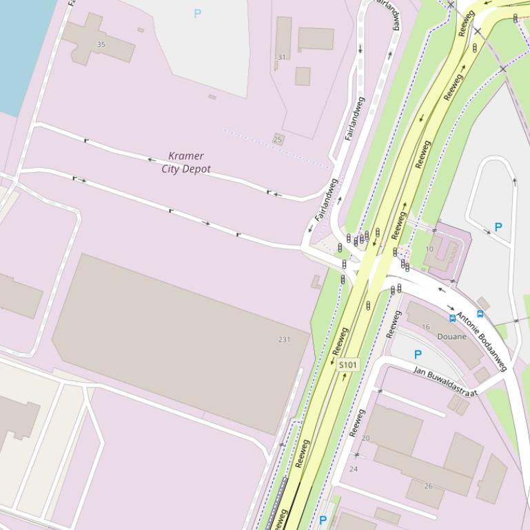 Kaart van de Reeweg.