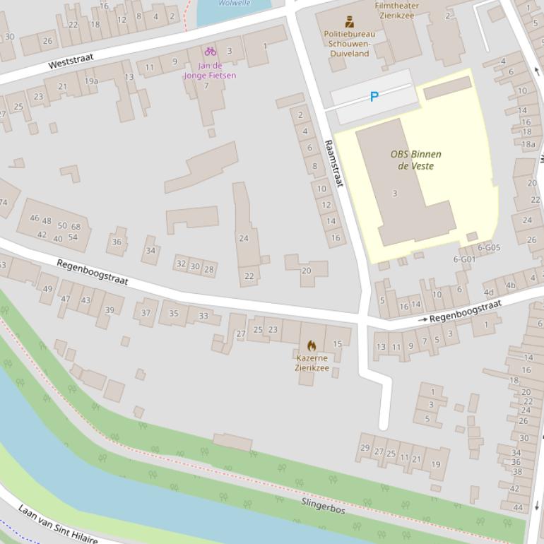 Kaart van de Regenboogstraat.