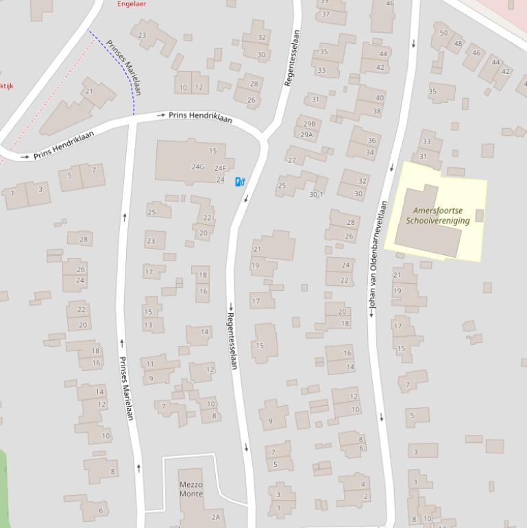 Kaart van de Regentesselaan.