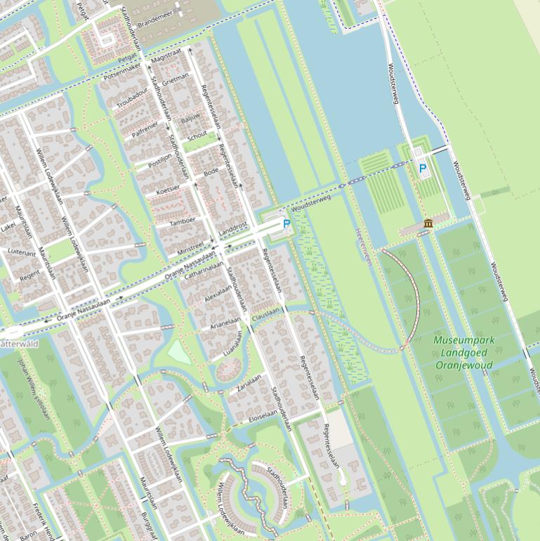 Kaart van de Regentesselaan.