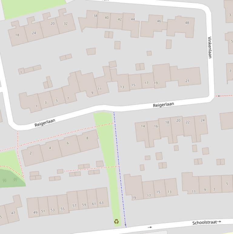 Kaart van de Reigerlaan.