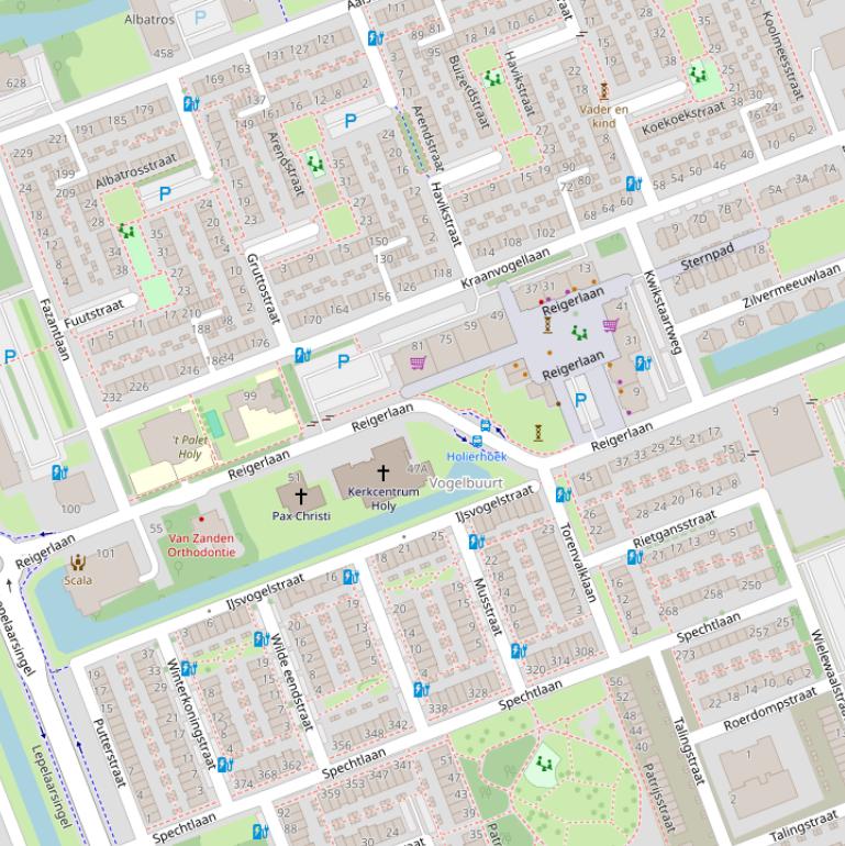 Kaart van de Reigerlaan.