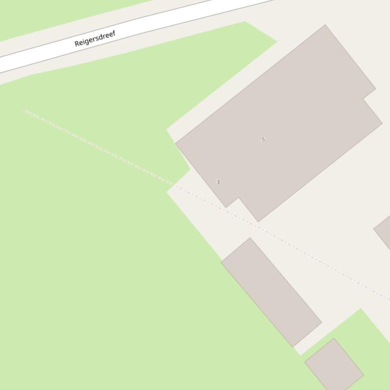 Kaart van de Reigersdreef.