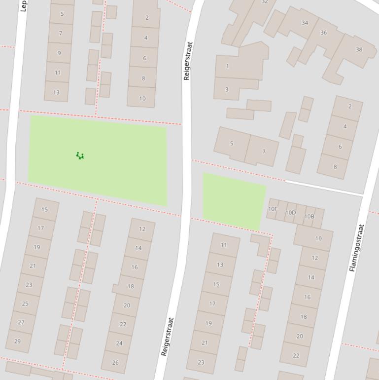 Kaart van de Reigerstraat.