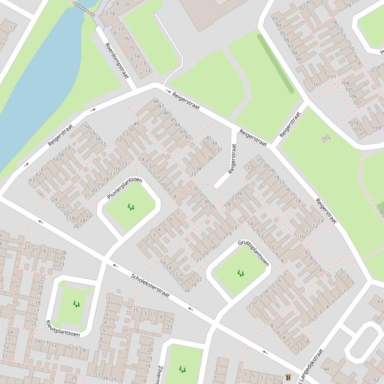 Kaart van de Reigerstraat.