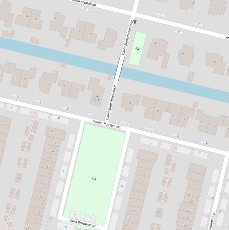 Kaart van de Reinier Roeststraat.