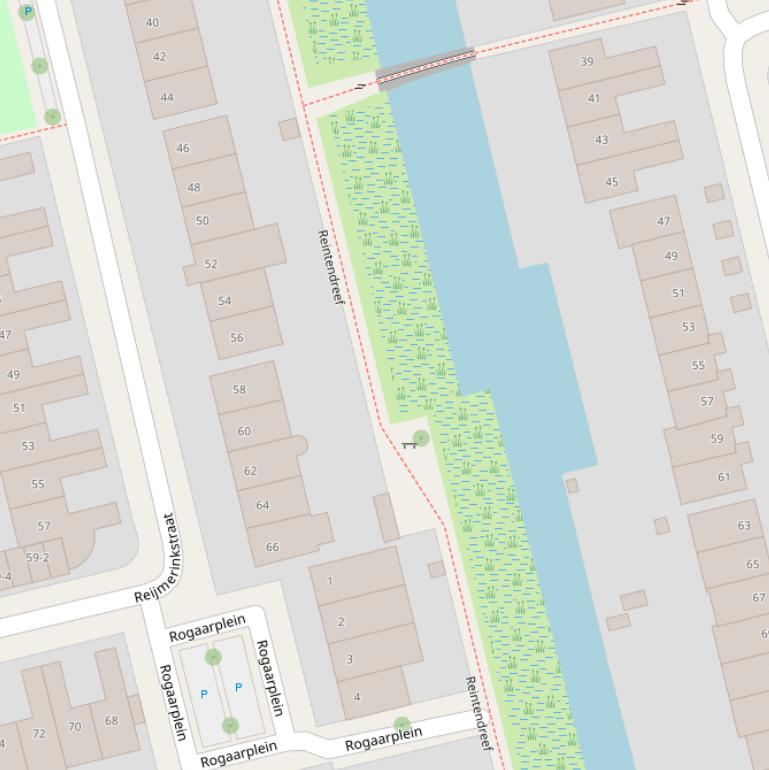 Kaart van de Reintendreef.