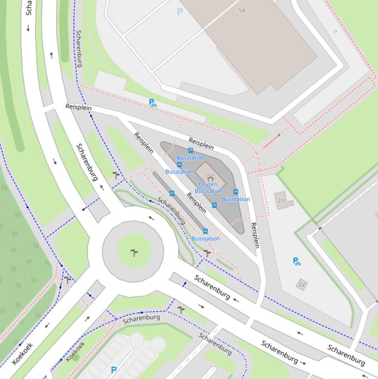 Kaart van het Reisplein.