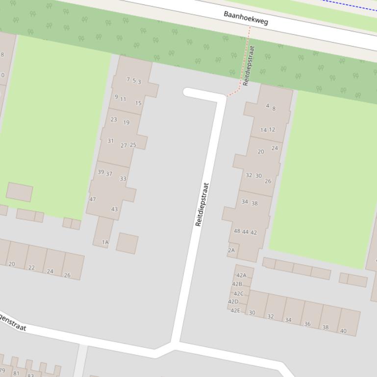 Kaart van de Reitdiepstraat.