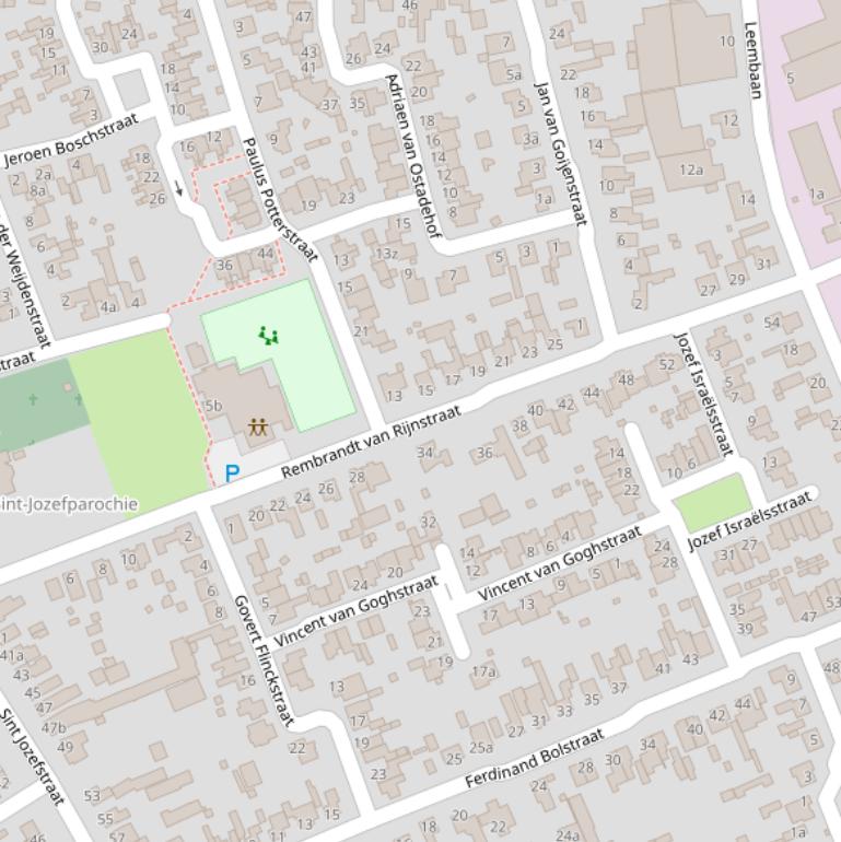 Kaart van de Rembrandt van Rijnstraat.