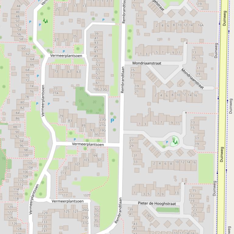 Kaart van de Rembrandtlaan.