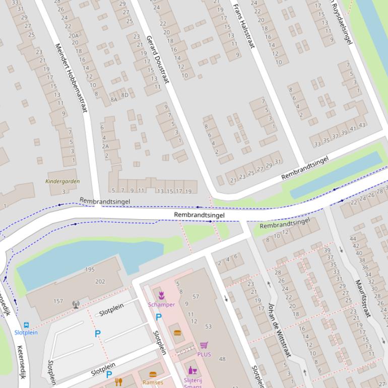 Kaart van de Rembrandtsingel.