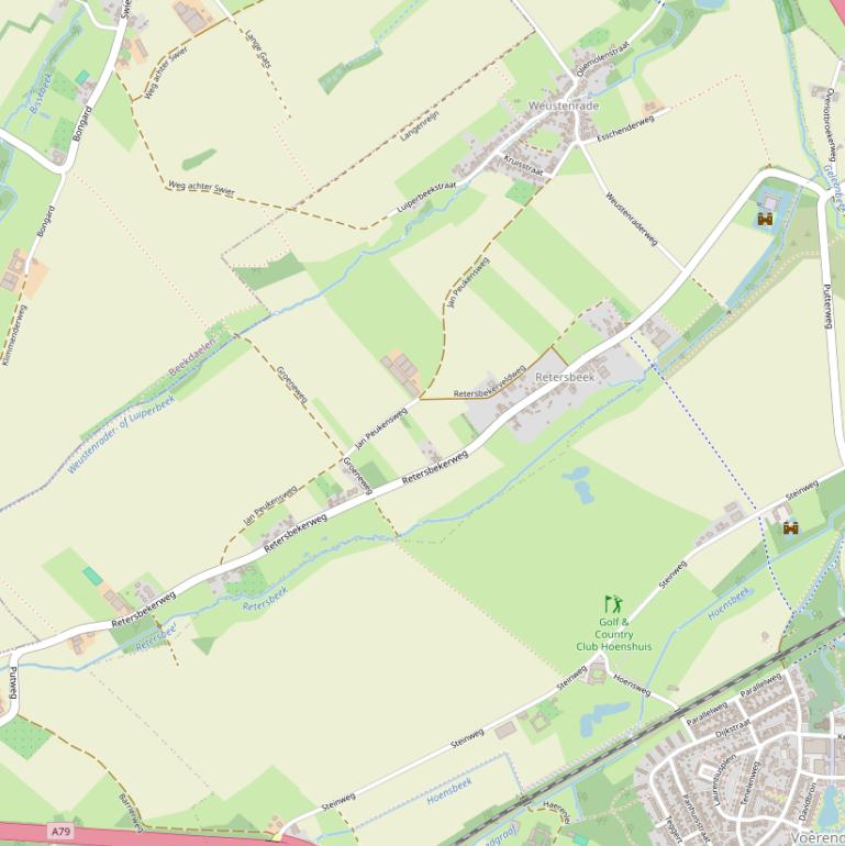 Kaart van de Retersbekerweg.