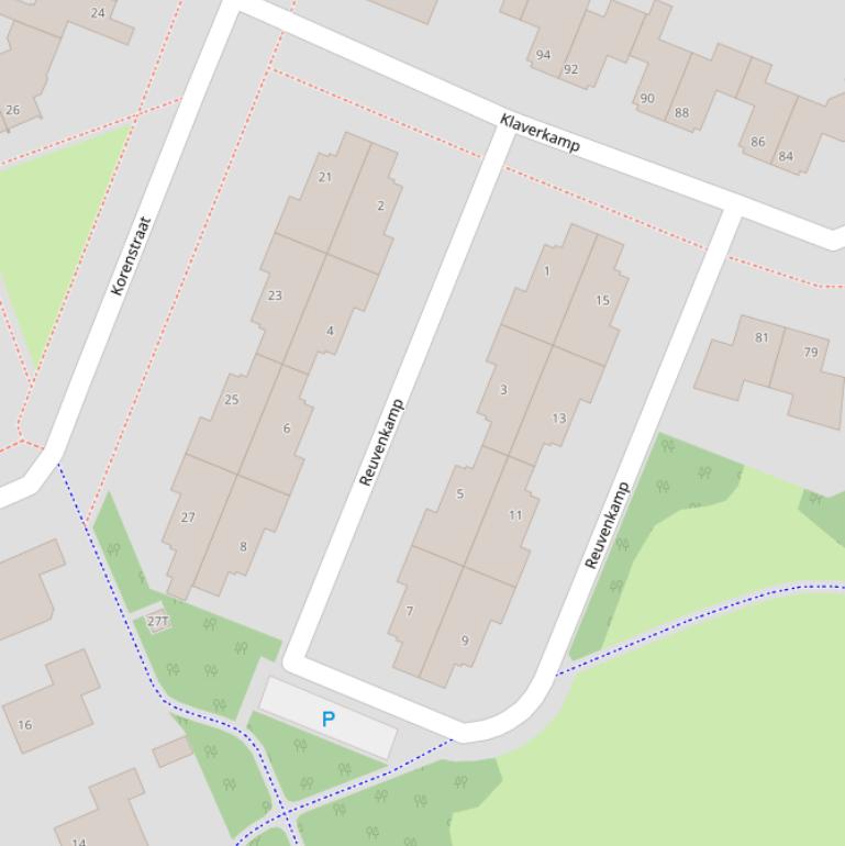 Kaart van  Reuvenkamp.