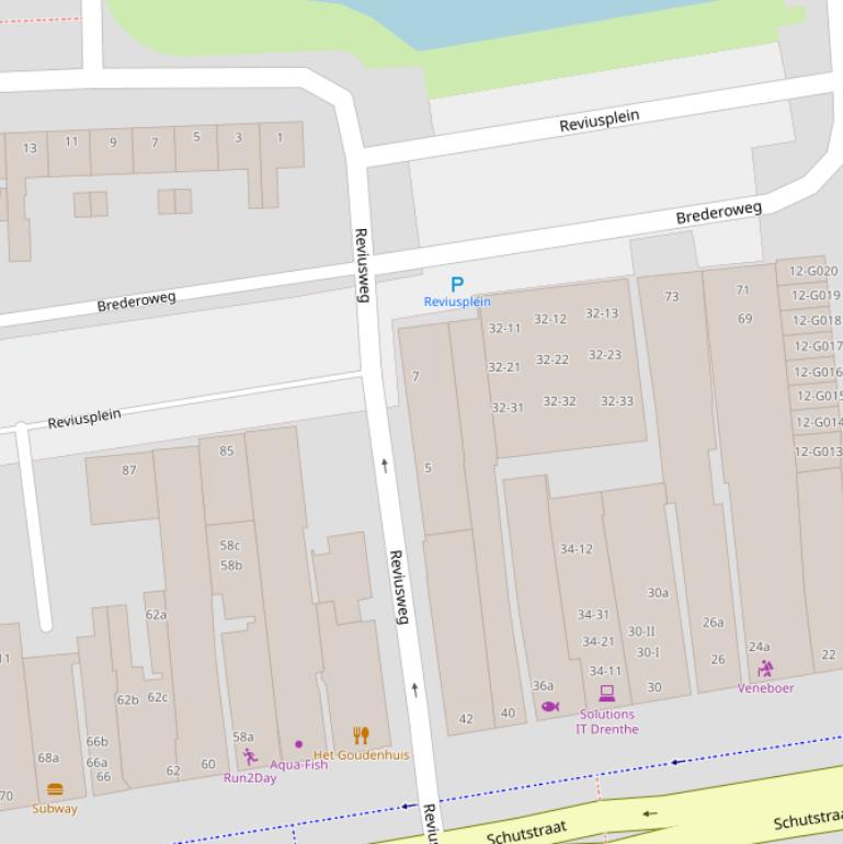 Kaart van de Reviusweg.