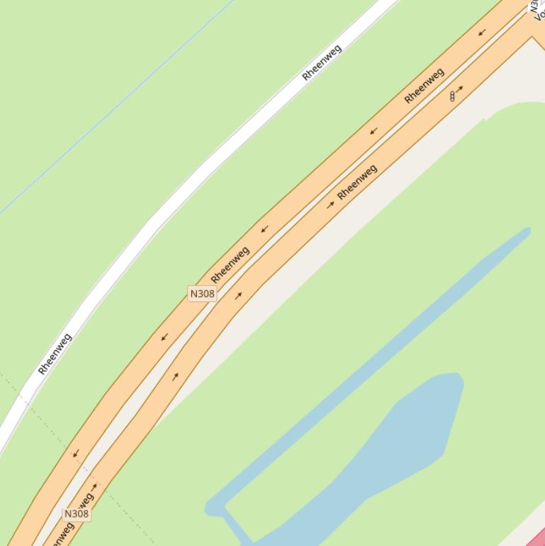 Kaart van de Rheenweg.