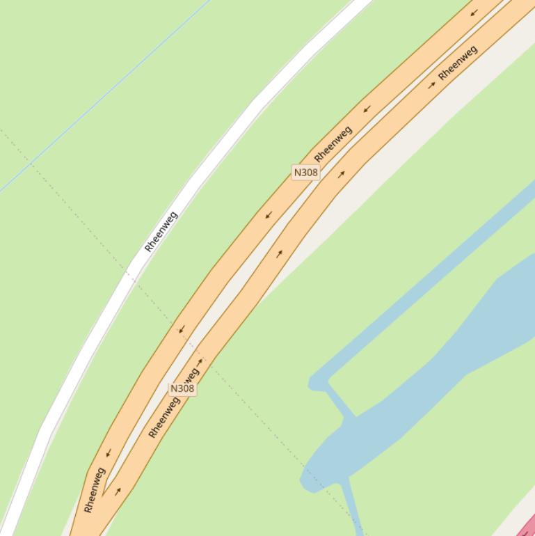 Kaart van de Rheenweg.