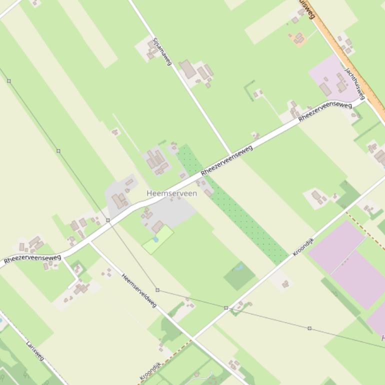 Kaart van de Rheezerveenseweg.