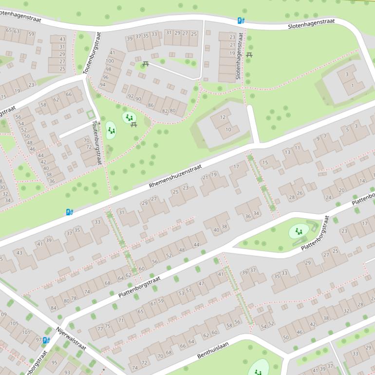 Kaart van de Rhemenshuizenstraat.