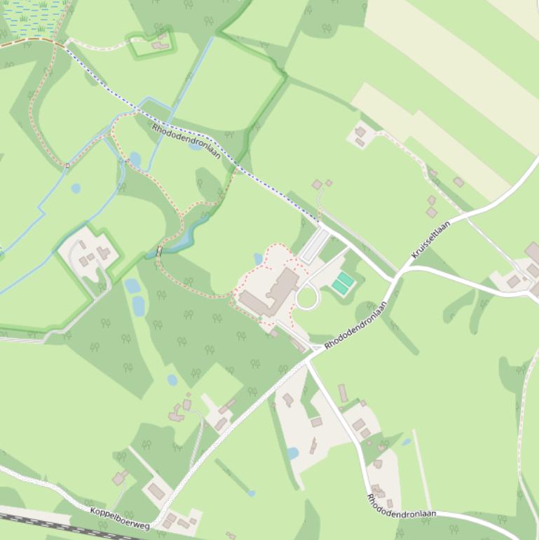 Kaart van de Rhododendronlaan.