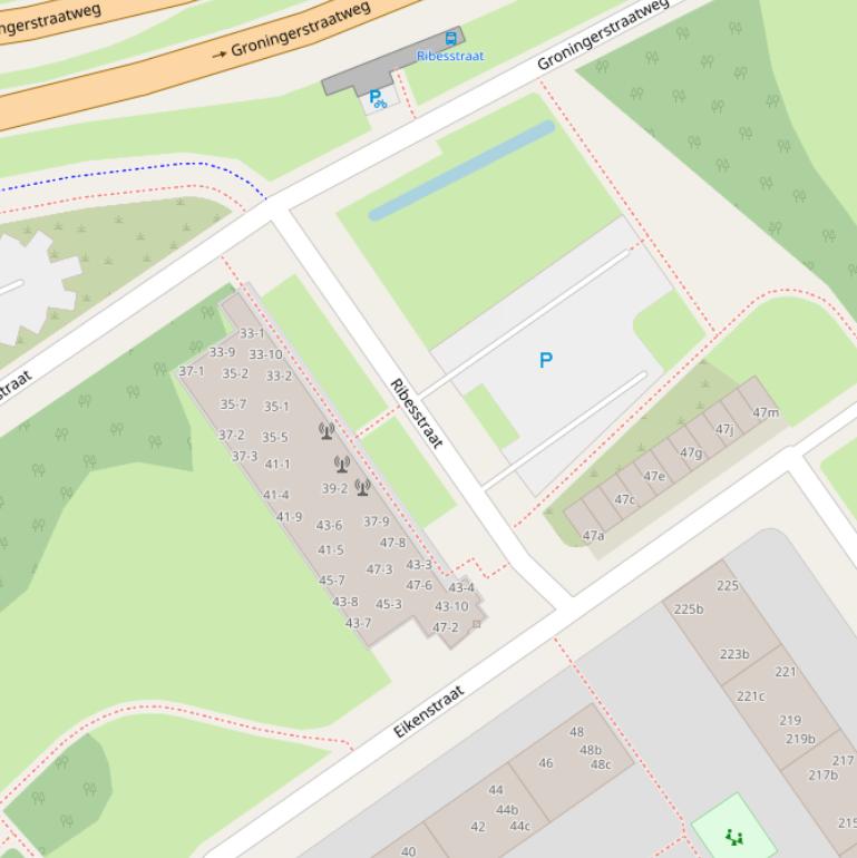 Kaart van de Ribesstraat.