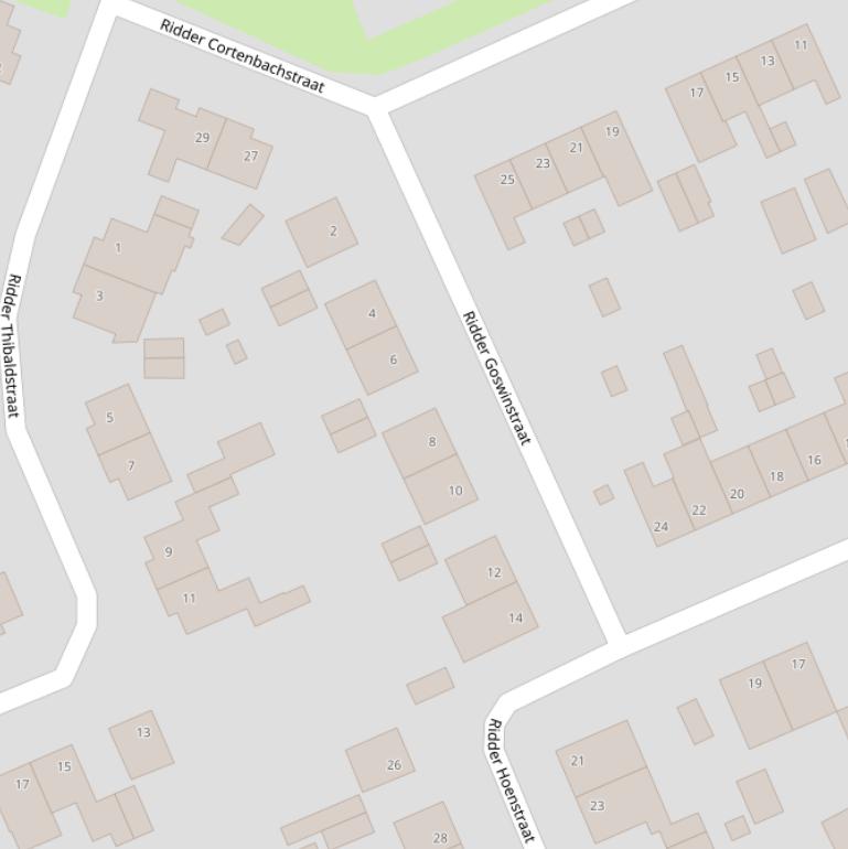 Kaart van de Ridder Goswinstraat.