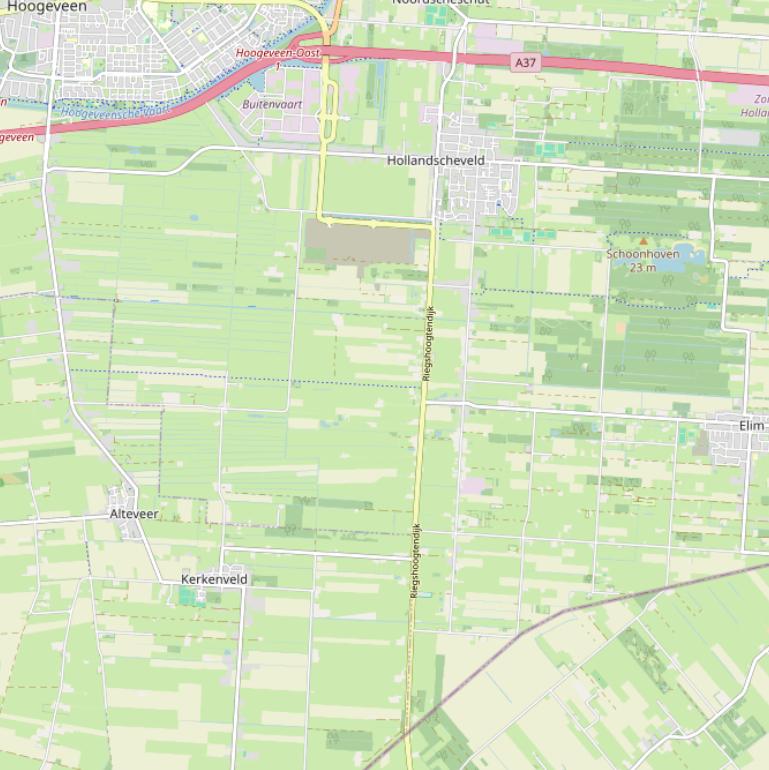 Kaart van de Riegshoogtendijk.