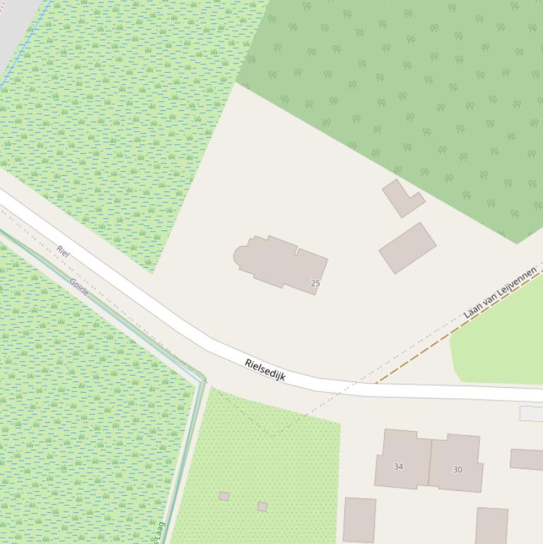 Kaart van de Rielsedijk.