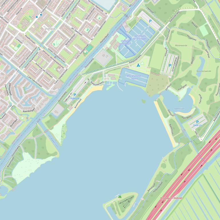 Kaart van de Rietpolderweg.