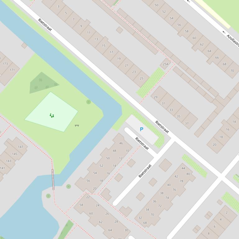 Kaart van de Rietstraat.