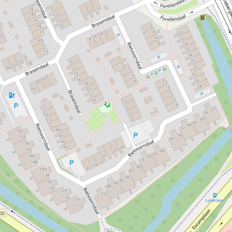 Kaart van  Rietvoorndaal.