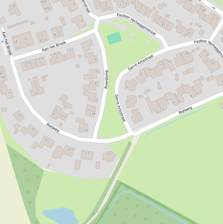 Kaart van de Rietweg.